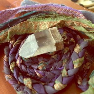 Clear quartz point pendant witch pagan crystals